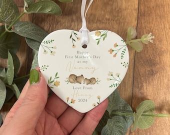 Personalisierter erster Muttertag als Nanny Ornament - Geschenk für Großeltern - Geschenk für Großeltern - Geschenk für Mama - Geschenk für Mama - Geschenk zum Muttertag