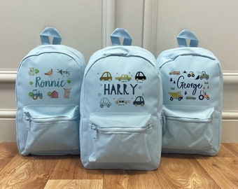 Personalised Boys BackPack - Kids School Bag - Personalised Rucksack - Pram Bags - Back to School - Children's Bags - Car Bag - Backpacks