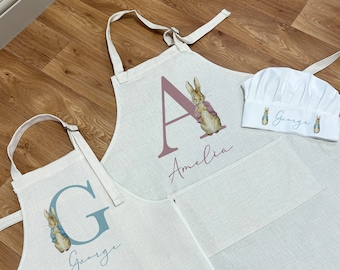 Personalised Bunny Apron - Easter Apron -Personalised Children's Apron - Baking Gifts - Easter Gifts - Kids Apron - Baking Set - Kid's Apron