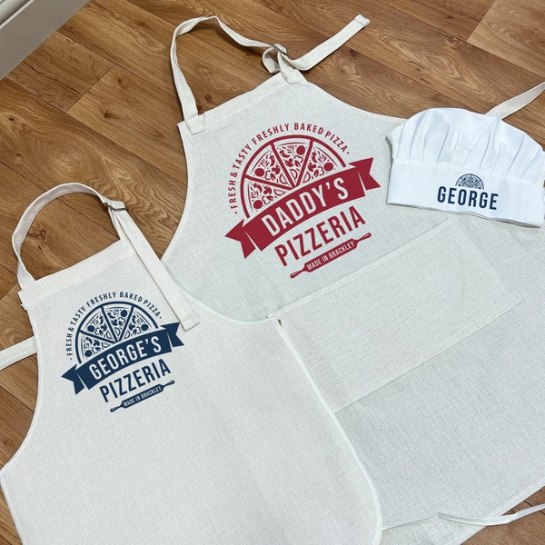 Gepersonaliseerde Pizzeria Schort - Heren Schorten - Pizza Schorten - Pizza Oven Geschenken - Tuin Geschenken - Vaderdag Geschenken - Pizza Cadeau - Schort voor hem