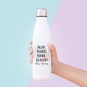 Botella de agua personalizada para el profesor - Regalo personalizado para el profesor - Regalos para el profesor - Botella para el profesor - Botella de agua - Botella de agua pastel