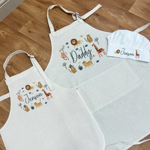 Personalised Jungle Apron - Personalised Children's Apron - Baking Gifts - Gifts For Boys - Kids Apron - Baking Set - Baby Apron - Aprons