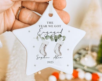 Personalised Engagement Ornament - Engagement Gift - Engagement Present - Christmas Bauble - Engagement Keepsake - Engaged - Bauble