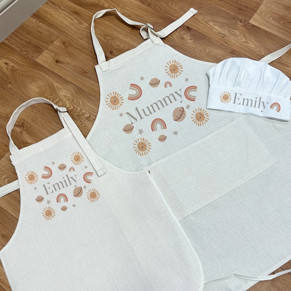 Personalised Rainbow Apron - Personalised Children's Apron - Baking Gifts - Gifts For Her - Kids Apron - Baking Set - Baby Apron - Aprons