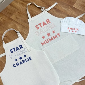 Personalised Star Baker Apron - Personalised Children&#39;s Apron - Baking Gifts - Gifts For Her - Kids Apron - Baking Set - Kid&#39;s Apron