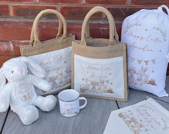 Personalised Easter Bag - Easter Basket - Easter Gifts - Easter Sack - Easter Decorations - Easter Egg Hunt - Easter Party Bags - Easter Mug