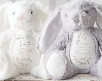 Personalised Baby Loss Bunny - Miscarriage Teddy - Still Born Gifts - Baby Memorial Keepsake - Baby Loss Keepsake - Angel Baby - Memorial