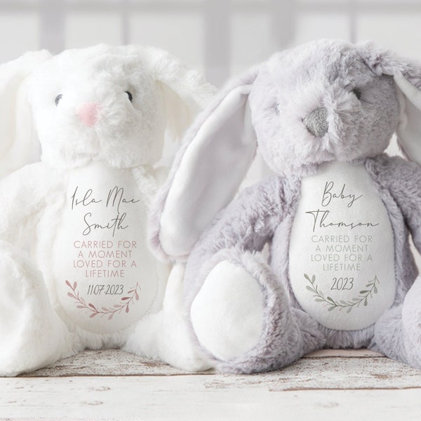 Personalised Baby Loss Bunny - Miscarriage Teddy - Still Born Gifts - Baby Memorial Keepsake - Baby Loss Keepsake - Angel Baby - Memorial