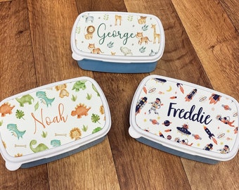 Gepersonaliseerde Snack Box - Kids Lunch Bag - Boys Lunch Box - Jungle Lunch Box - Space Lunch Box - Dinosaur Lunch Box - Snack Tub