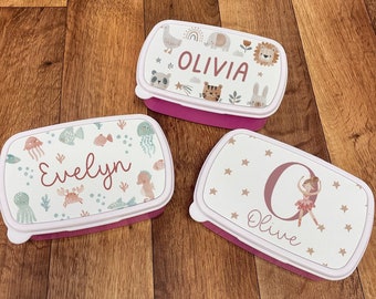 Caja de refrigerios personalizada - Bolsa de almuerzo para niños - Caja de almuerzo para niñas - Caja de almuerzo oceánico - Caja de almuerzo de animales - Caja de almuerzo de ballet - Bañera de refrigerios