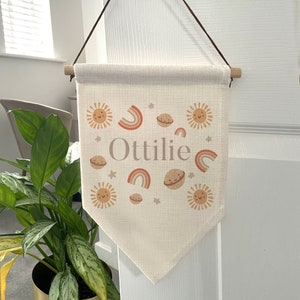 Personalised New Baby Flag - New Baby Gift - Nursery Decor - Baby Gifts - Rainbow Baby Gift - Personalised Baby Gifts - Neutral Nursery