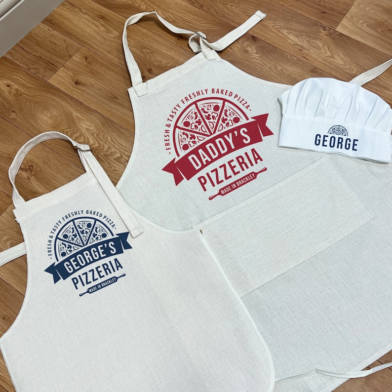 Personalised Pizzeria Apron - Men's Aprons - Pizza Aprons - Pizza Oven Gifts - Garden Gifts - Father's Day Gifts - Pizza Gift -Apron for Him image 1