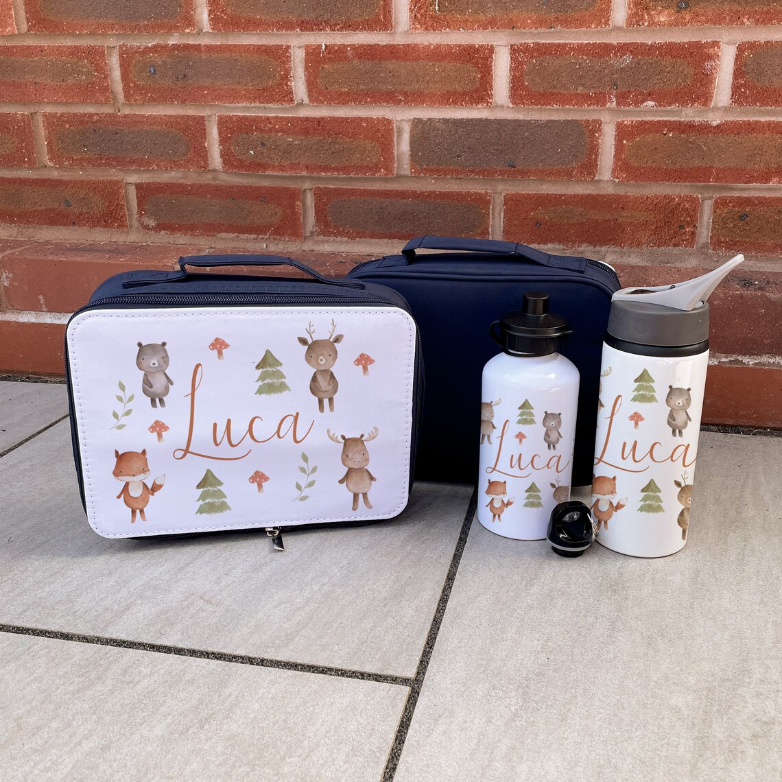Personalised Lunch Box & Water Bottle Set Kids Lunch Bag - Etsy UK