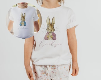 Camiseta de Pascua personalizada - Traje de Pascua para niños - Regalos de Pascua personalizados - Cesta de Pascua - Top de conejito de Pascua - Top de conejo de Pascua - Huevos