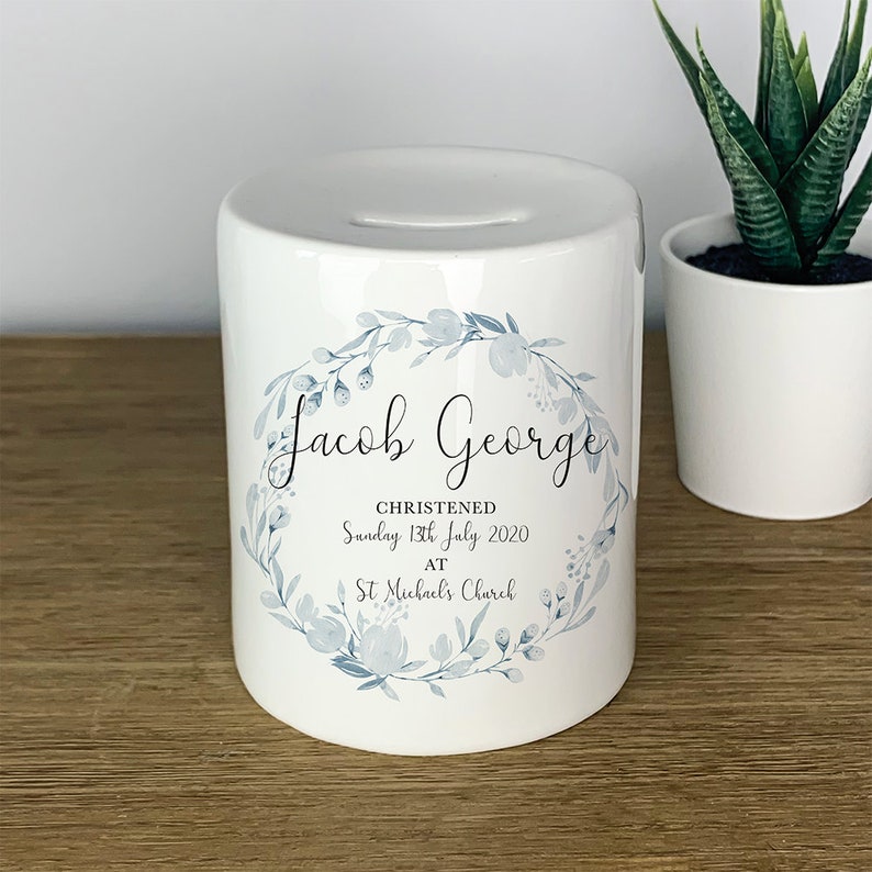 Personalised Christening Money Box Personalised Money Box Etsy