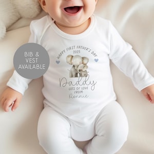 Personalised First Father&#39;s Day Baby Vest - First Father&#39;s Day Gifts - First Father&#39;s Day Babygrow  - Father&#39;s Day Outfit - Fathers Day Gift