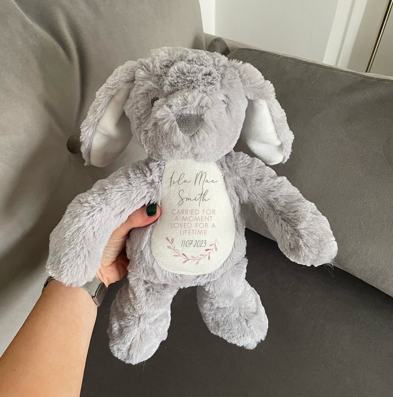 Personalised Baby Loss Bunny Miscarriage Teddy Still Born Gifts Baby Memorial Keepsake Baby Loss Keepsake Angel Baby Memorial image 3