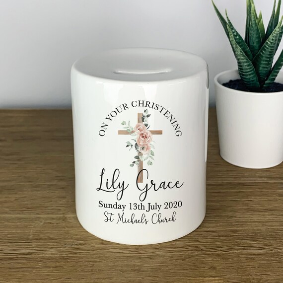 Personalised Christening Money Box Personalised Money Box Etsy