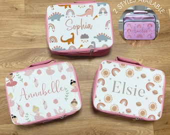 Personalised Lunch Box Water Bottle Set Kids Lunch Bag Girls