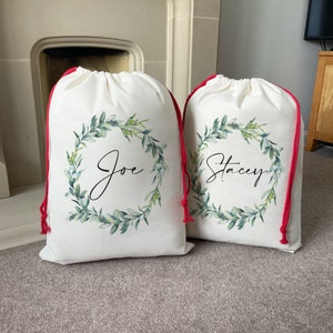 Personalised Christmas Sack - Personalised Family Christmas Sacks - Personalised Christmas Toy Sack - Personalised Christmas Decorations