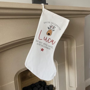 Personalised Christmas Stocking - Christmas Name Stocking - Personalised Stocking - Family Stockings - Christmas Decorations - Wreath