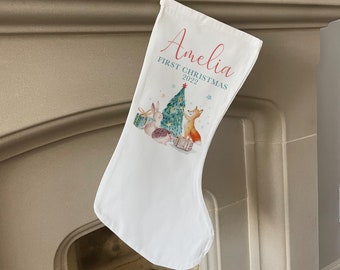 Personalised First Christmas Stocking - Christmas Name Stocking - Personalised Stocking - Baby's First Christmas - Christmas Decorations