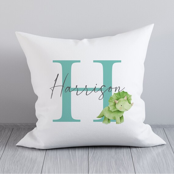 Personalised Dinosaur Cushion Personalised Baby Cushion Nursery
