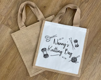 Personalised Knitting Bag - Mothers Day Gifts - Mothers Day Gift For Nan - Nanny Gift - Grandparent Bag - Crocheting Gifts - Sewing Gift