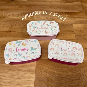Boîte à collation personnalisée - sac à lunch pour enfants - boîte à lunch pour filles - boîte à lunch arc-en-ciel - boîte à lunch sirène - boîte à lunch licorne - pot à goûter