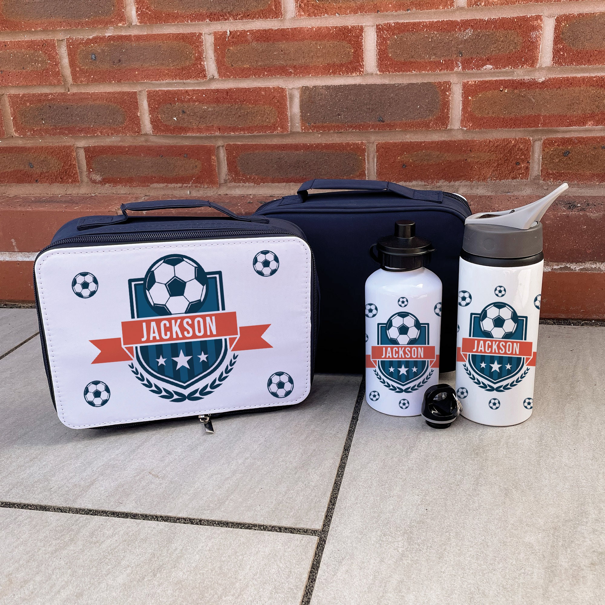 Personalised Lunch Box & Water Bottle Set - Kids Lunch Bag - Boys Lunch ...