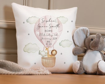 Personalisiertes Dschungel Kissen - Dschungel Kinderzimmer Kissen - Personalisiertes Mädchen Kissen - Löwe Kissen - Personalisiertes Baby Jungen Geschenk - Baby Girl