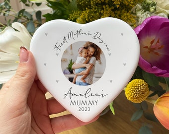 Personalised First Mother's Day Heart Ornament - First Mother's Day Gifts - Nanny Mother's Day Gift - Gift from Baby - Photo Gifts -