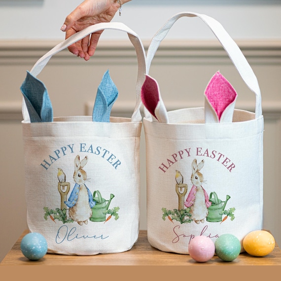 Borsa Personalizzata Personalizzata Per Coniglietto Pasquale Coniglio Decorazione Per Feste Di Buona Pasqua Cestino Per La Caccia Alle Uova Sacco Regalo Per Bambini Per Bambini - Foto 6