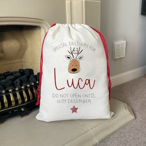 Personalised Christmas Sack - Personalised Family Christmas Sacks - Personalised Christmas Toy Sack - Personalised Christmas Decorations