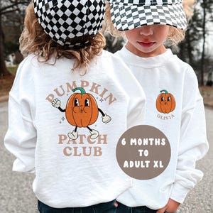 Personlig pumpafält Halloween-tröja - Groovy pumpatröja - Halloween-t-shirt - Halloween-outfit - Halloween-tröja - Barn