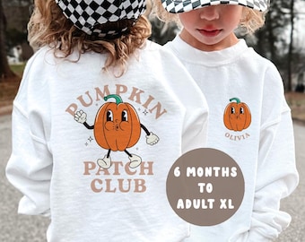 Personalised Pumpkin Patch Halloween Sweatshirt - Groovy Pumpkin Jumper - Halloween T-Shirt - Halloween Outfit - Halloween Sweatshirt - Kids