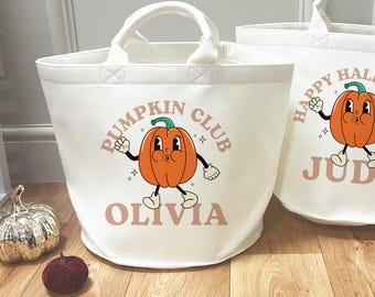 Gepersonaliseerde Halloween-mand - Boo-mand - Trick or Treat-tas - Halloween-cadeauzakje - Halloween-manden - Halloween-decor - Pompoenpatch