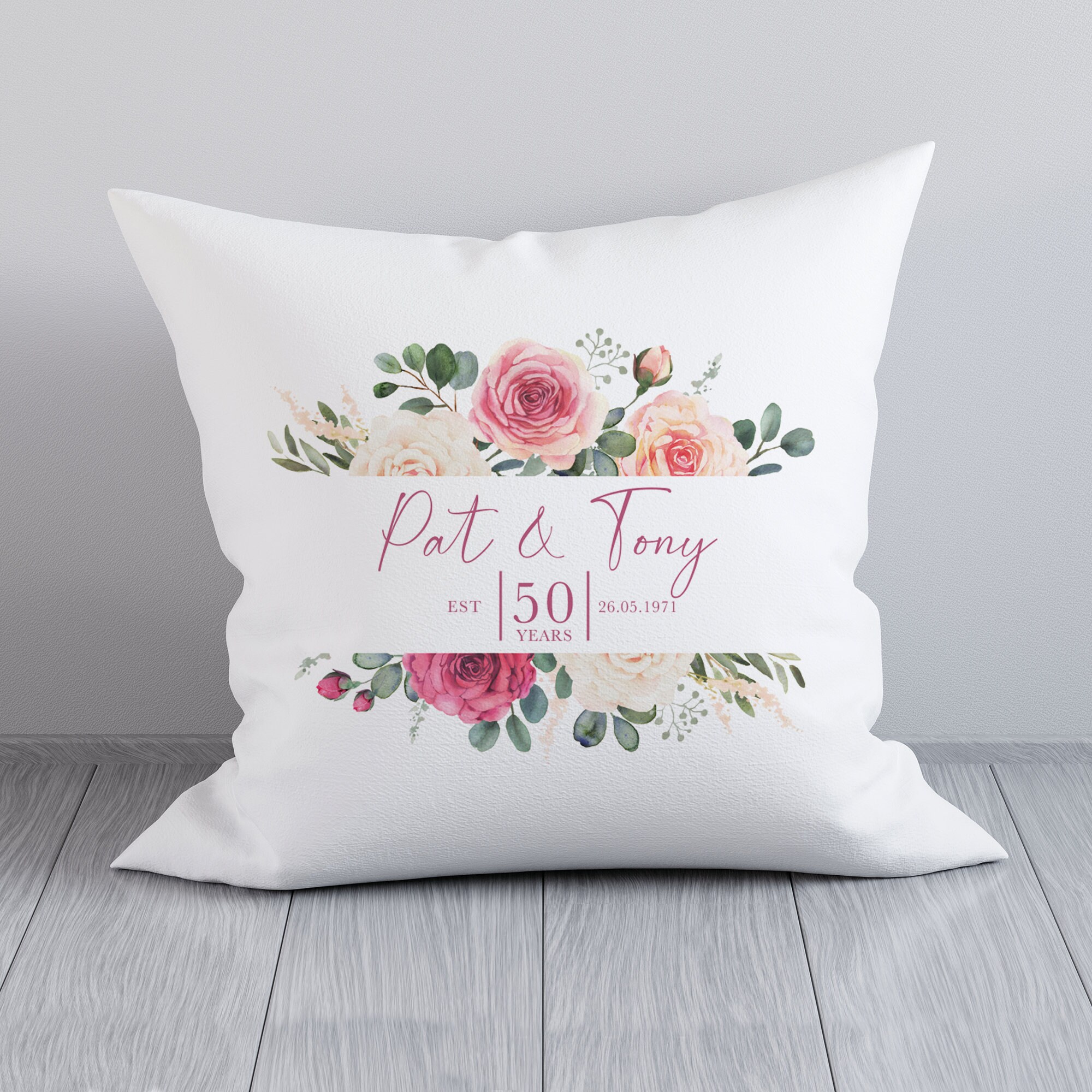 Personalised Anniversary Cushion Personalised Anniversary Etsy UK