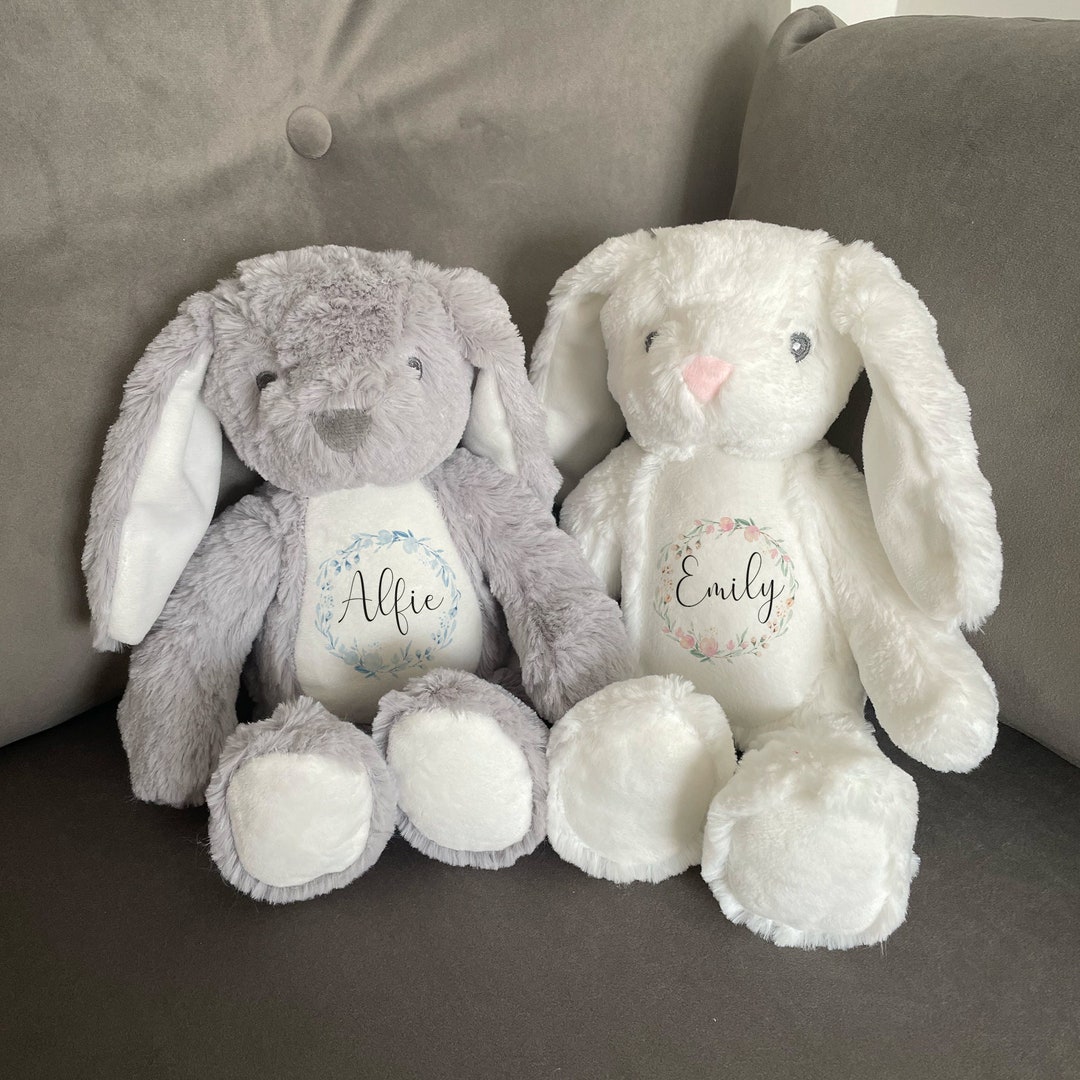 Personalised Bunny Rabbit Teddy Personalised Baby Gift Baby Boy Baby ...