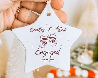 Personalised Engagement Ornament - Engagement Gift - Engagement Present - Christmas Bauble - Engagement Keepsake - Engaged - Bauble