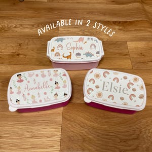 Boîte à collation personnalisée - sac à lunch pour enfants - boîte à lunch pour filles - boîte à lunch dinosaure - boîte à lunch jungle - boîte à lunch arc-en-ciel - pot à collation