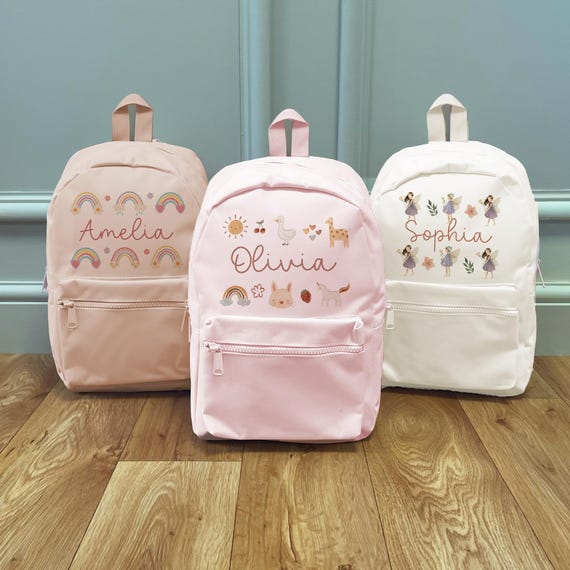 Personalised Girls BackPack - Kids School Bag - Personalised Rucksack - Pram Bags - Back to School - Children's Bags - Backpacks