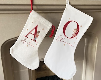Meia de Natal personalizada - Meia de Natal com nome - Meia personalizada - Meias de família - Decorações de Natal - Quebra-nozes