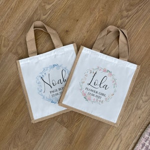 Blumenmädchen Tasche - Pagenjunge Geschenk - Hochzeitsbevorzugungen Taschen - Pagenjunge Tasche - Blumenmädchen Korb -Blumenmädchen Geschenk Tasche