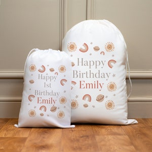 Personalisierter Geburtstag Sack - Kinder Geburtstag Tasche - Geburtstagsgeschenk Tasche - Mädchen Tasche - Spielzeug Tasche - Spielzeug Sack - Erster Geburtstag - Geburtstagsgeschenke