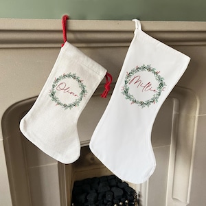Calza di Natale personalizzata - Calza di Natale con nome - Calza personalizzata - Calza di famiglia - Decorazioni natalizie - Ghirlanda