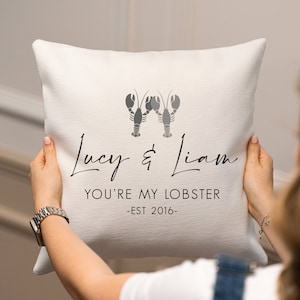 Personalised Lobster Cushion - Personalised Valentine&#39;s Day Gift - Valentine Gift - Anniversary Gift - Valentine Cushion