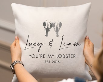 Personalised Lobster Cushion - Personalised Valentine's Day Gift - Valentine Gift - Anniversary Gift - Valentine Cushion