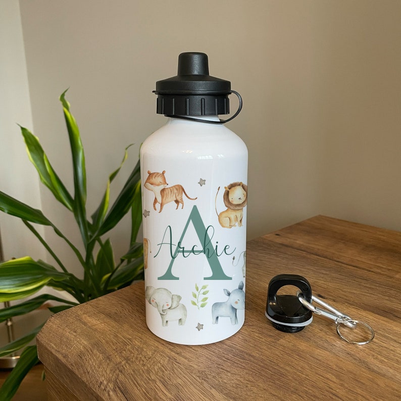 Personalised Kids Water Bottle Jungle Water Bottle School Etsy UK