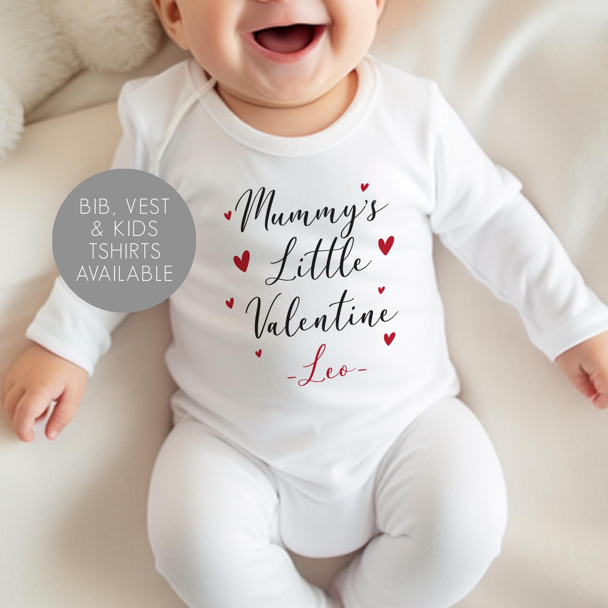 Personalised Daddy's / Mummy's Little Valentine Baby Vest - Baby Valentine's Day Outfit - Valentine's Babygrow - First Valentines Day Outfit